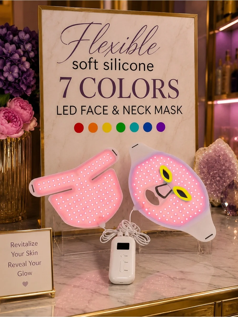 Flexible Soft Silicone 7 colors LED Face & Neck Mask – Sealed in box-